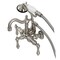Kingston Brass CA1007T8 3-3/8" Tub Wall Mount Clawfoot Tub Faucet with Hand Shower, Brushed Nickel CA1007T8 - alternate 1